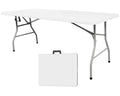 6ft White Folding Plastic Table with Handle E683577