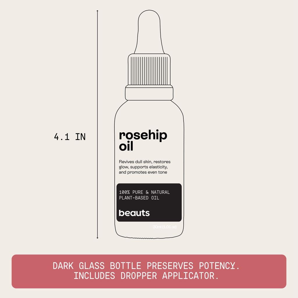 Cold-Pressed Unrefined Rosehip Seed Oil 1 oz A1310