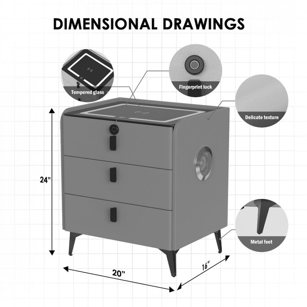 LED Nightstand with Bluetooth Speaker Z957408
