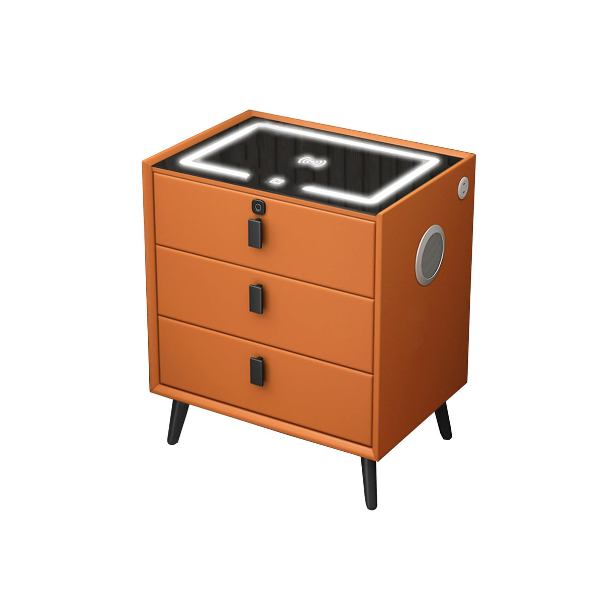 Orange LED Nightstand with Charging Station F811503