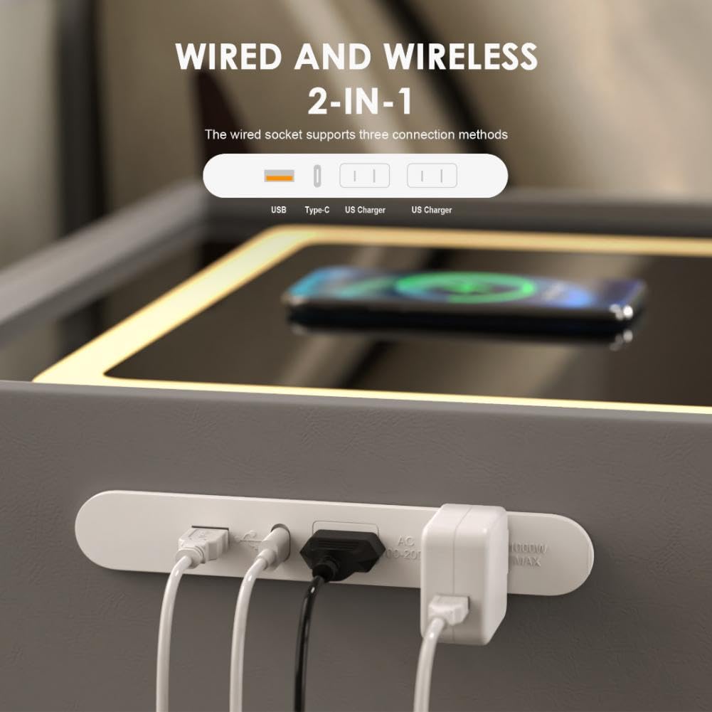 LED Nightstand with Bluetooth Speaker Z957408