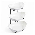 3 Tier Ceramic Fruit Bowl with Metal Stand V16297