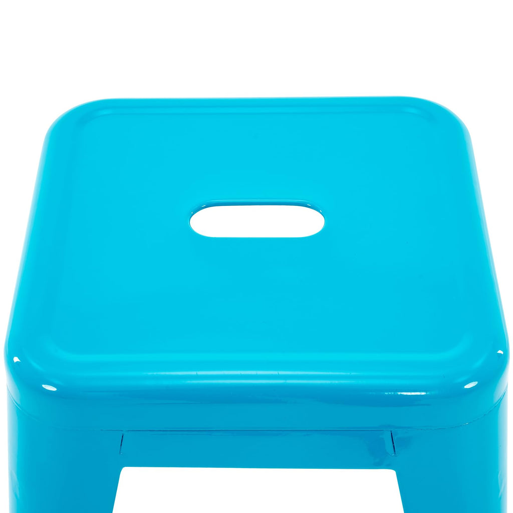 Teal Blue 18 Inch Metal Stools Set of 4 V63660