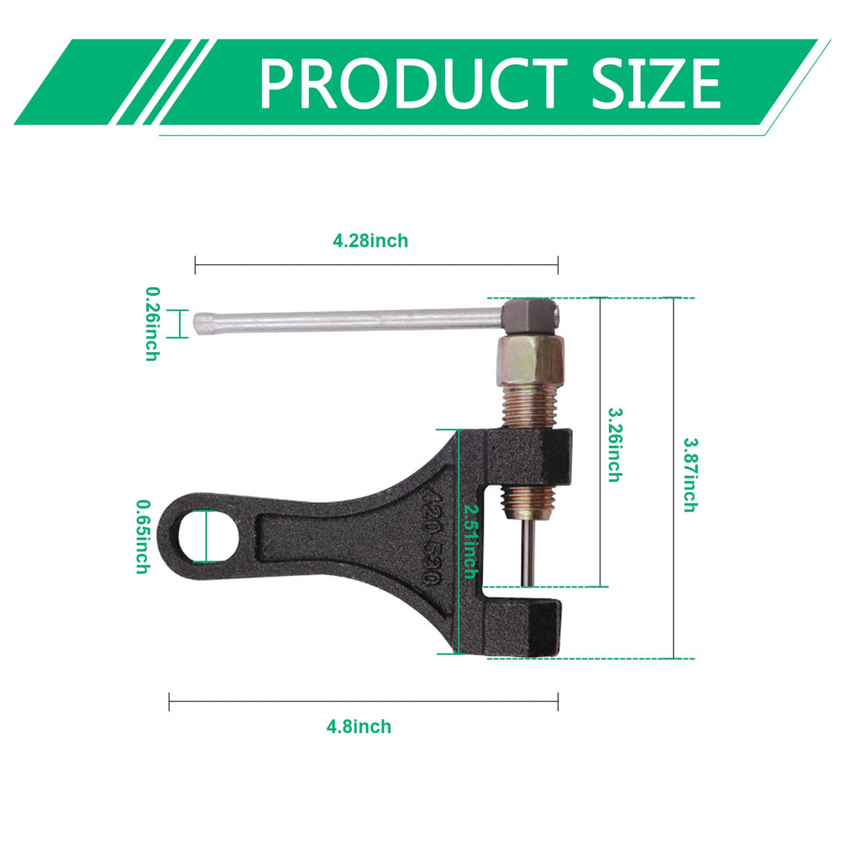 Motorcycle Chain Breaker Tool for 420-530 Roller Chains A582027