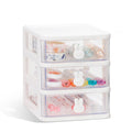 White 3 Tier Small Desk Organizer with Drawer Q86135