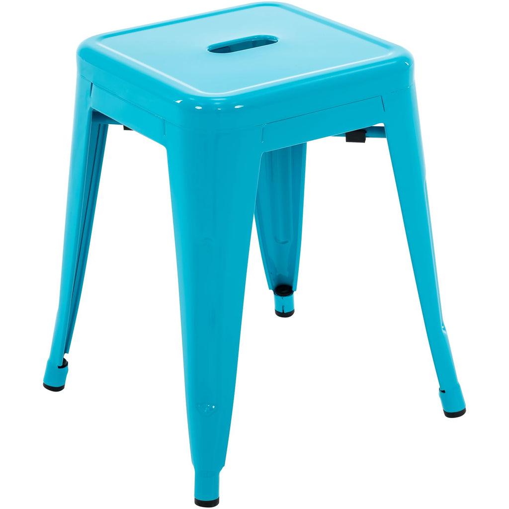 Teal Blue 18 Inch Metal Stools Set of 4 V63660