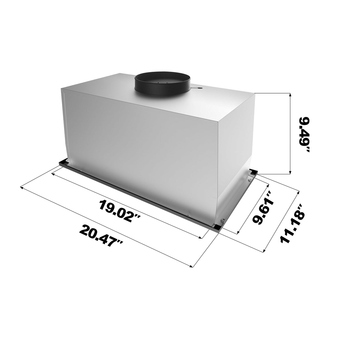 20 inch 650 CFM Black Insert Range Hood D509152