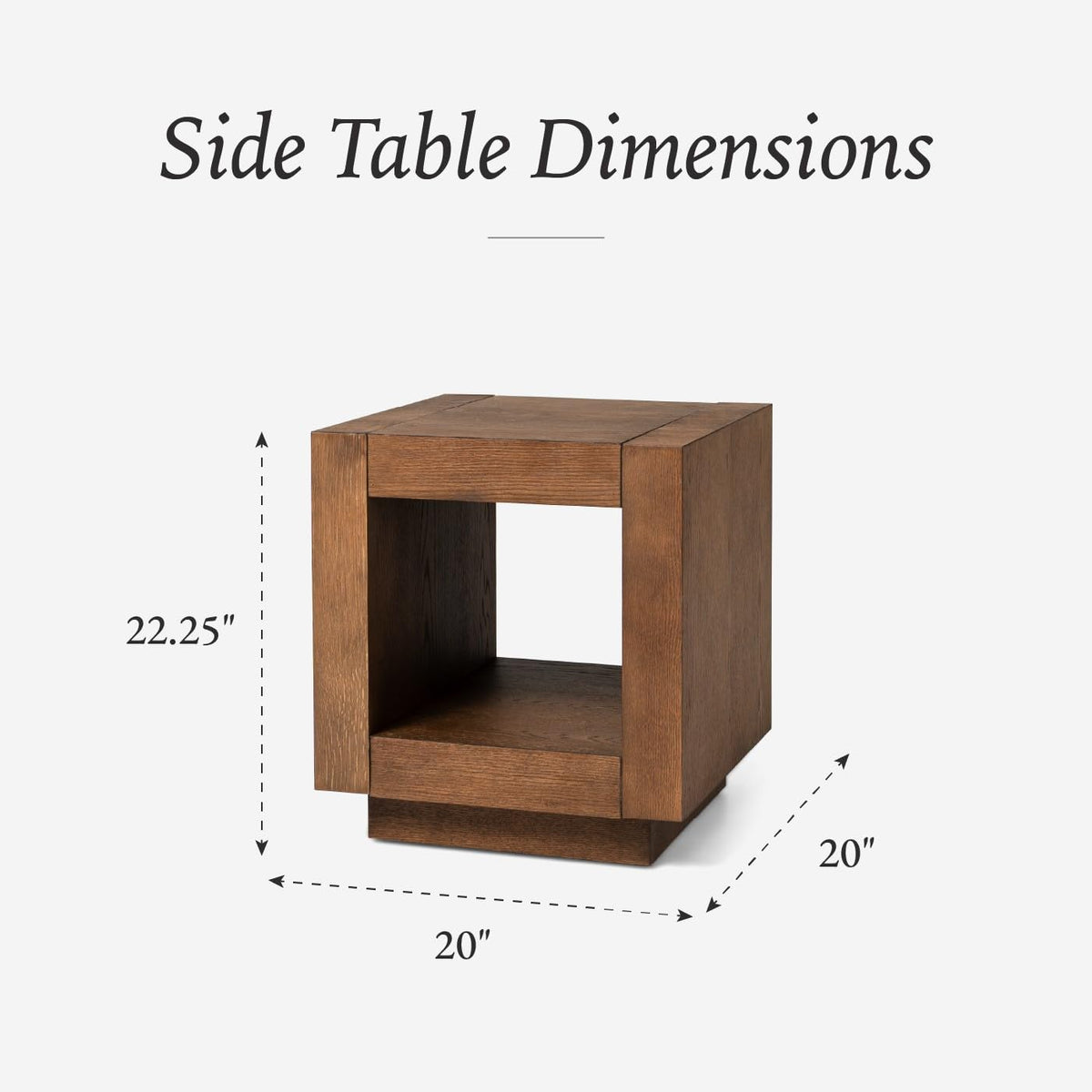 Natural Square Side Table with Storage, Set of 2 L740476