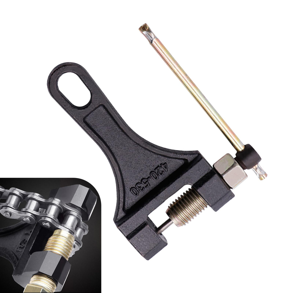 Motorcycle Chain Breaker Tool for 420-530 Roller Chains A582027