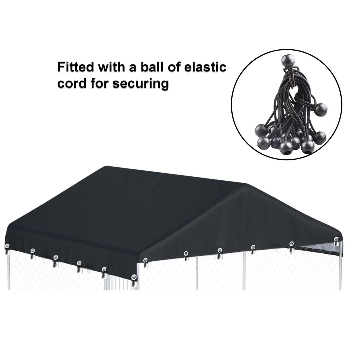 Black Outdoor Dog Kennel Cover 10'W x 10'L O613641