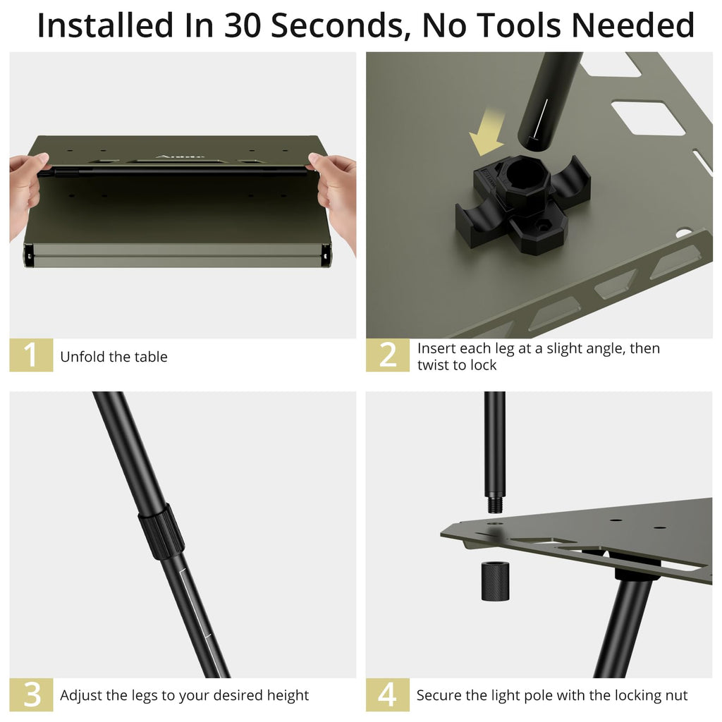 Adjustable Aluminum Folding Camping Table A441027