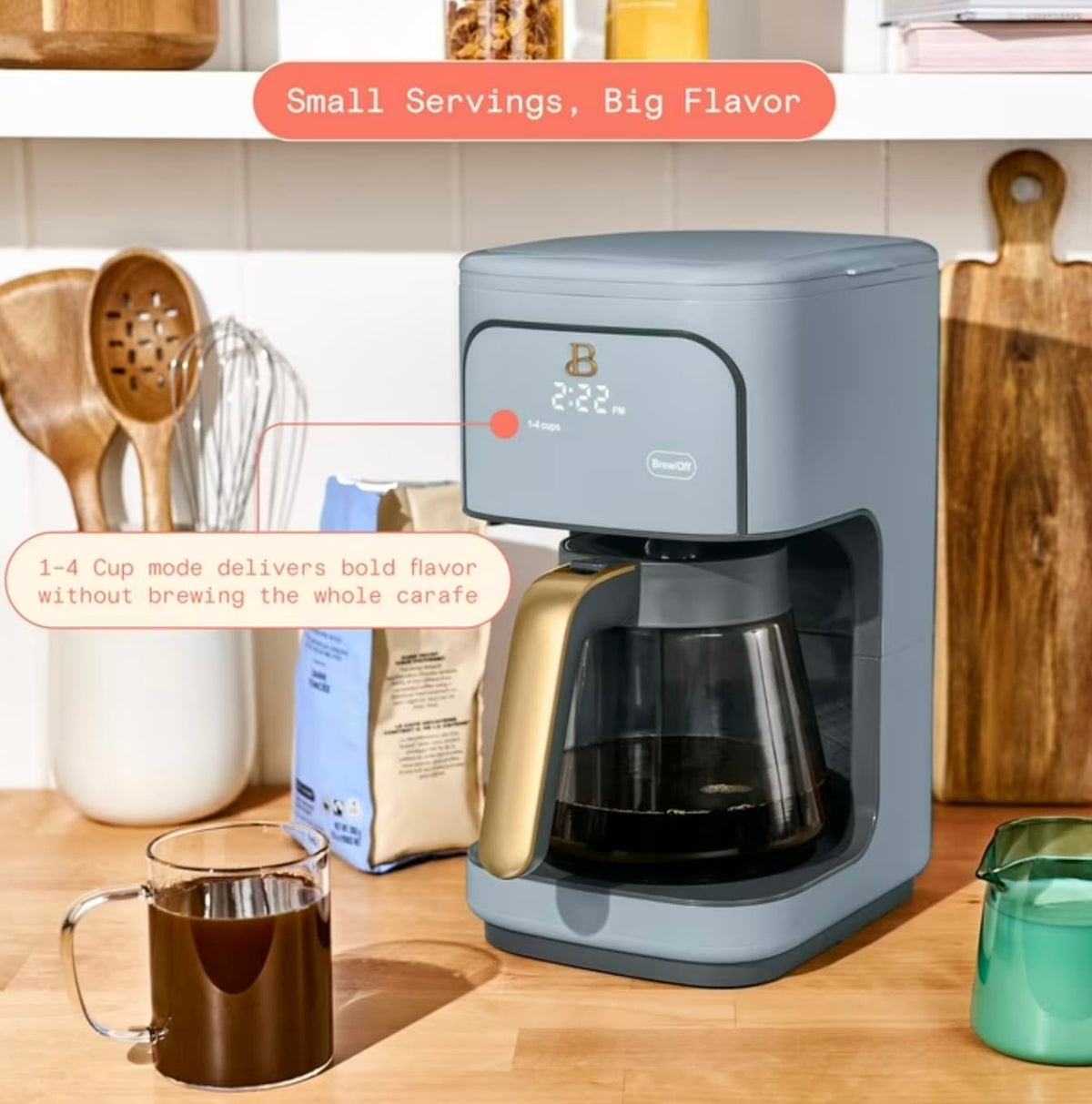 Cornflower Blue 12-Cup Programmable Coffee Maker B363