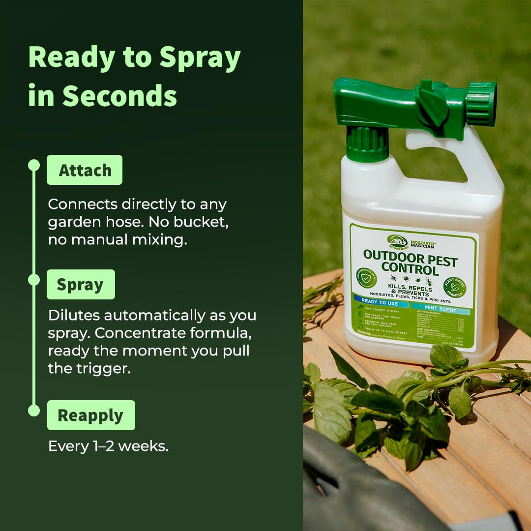 Outdoor Pest Spray with Hose End Sprayer 32 OZ Mint X6287