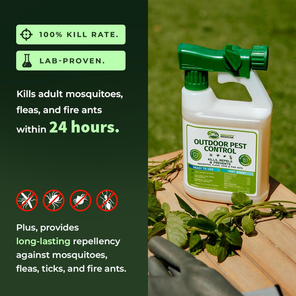 Outdoor Pest Spray with Hose End Sprayer 32 OZ Mint X6287