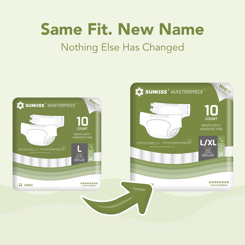 Adult Diapers with Tabs, L/XL, White, 40 Count U29193