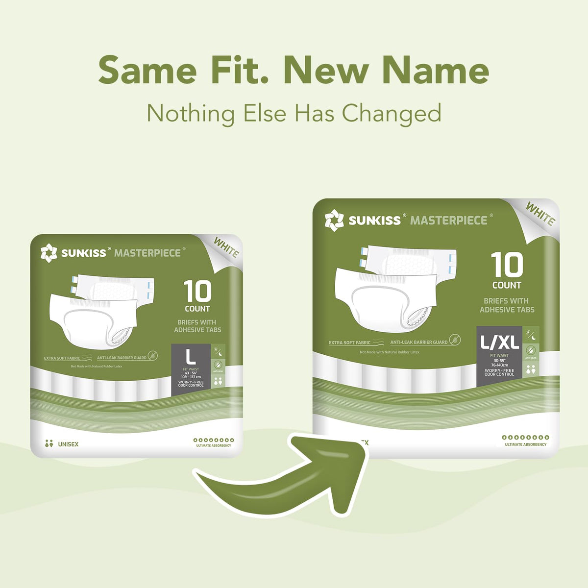 Adult Diapers with Tabs, L/XL, White, 40 Count U29193