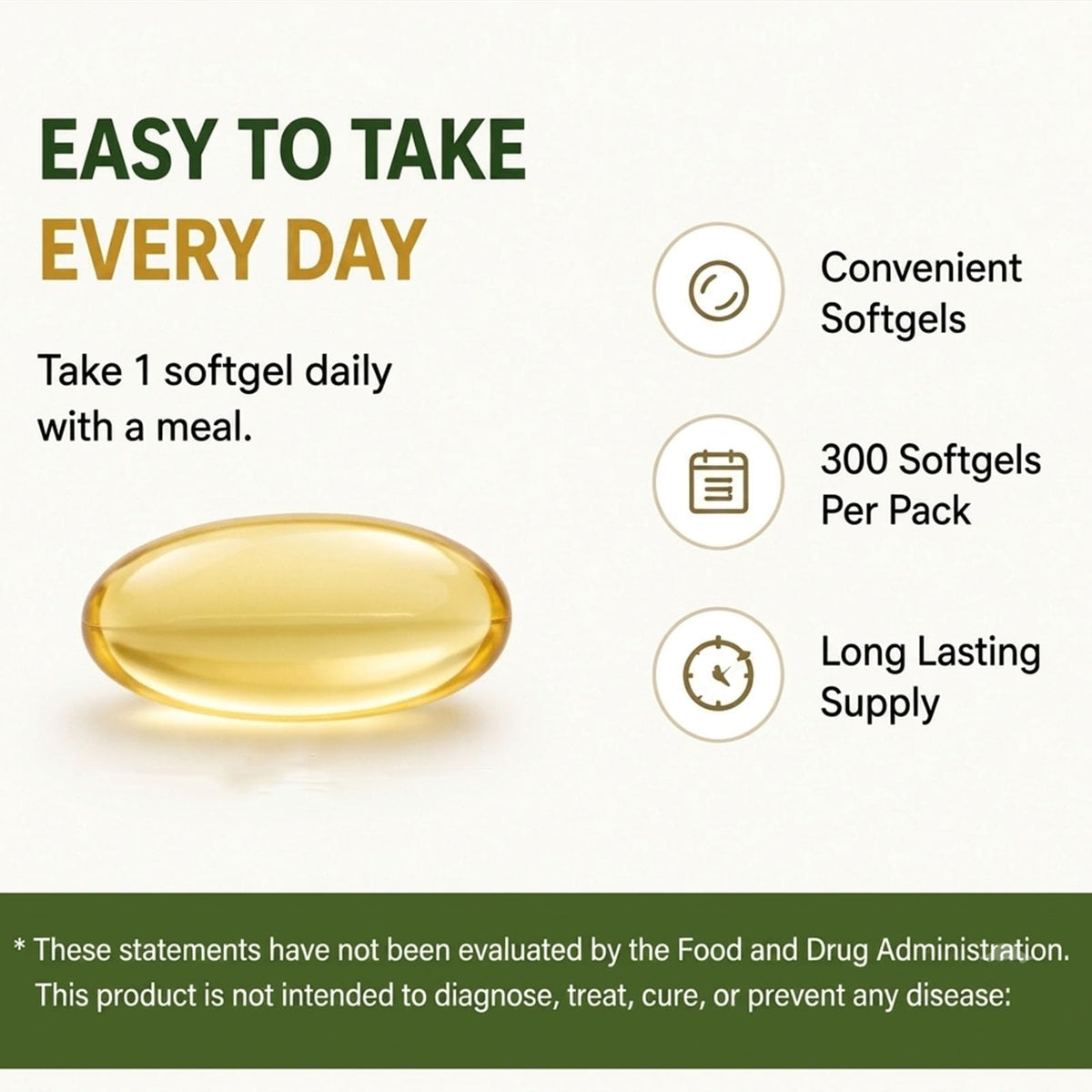Odorless Aged Garlic Extract Supplement, 300 Softgels E6303