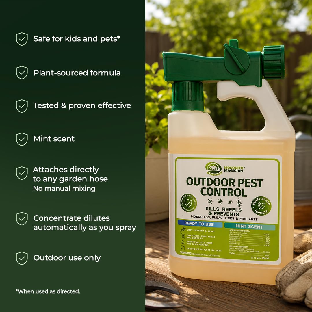 Outdoor Pest Spray with Hose End Sprayer 32 OZ Mint X6287