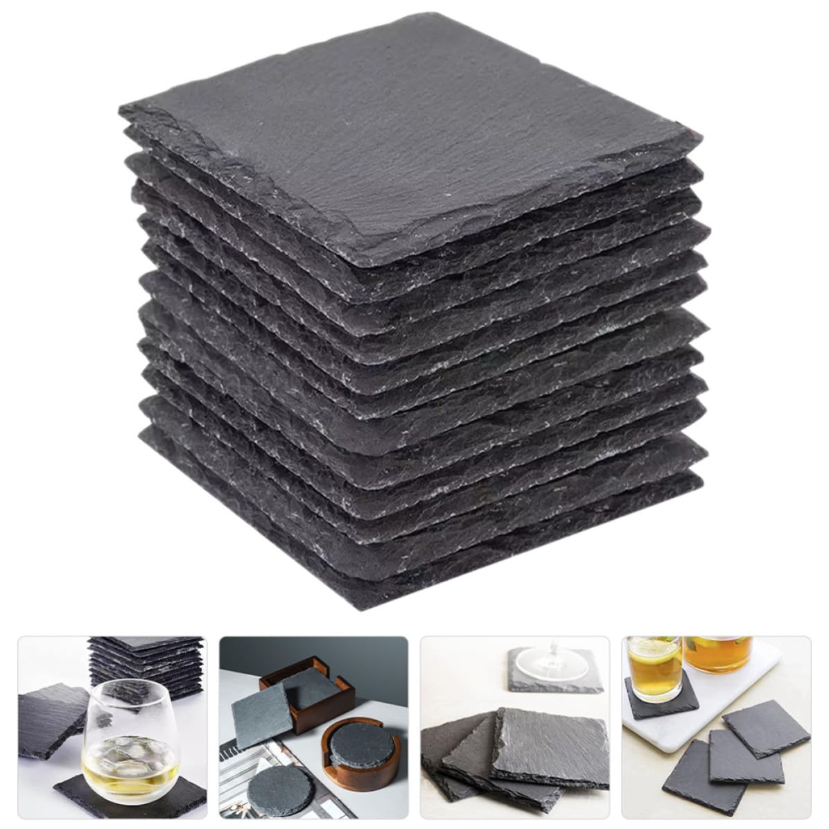 Natural Stone Coasters Set 12pcs F4188