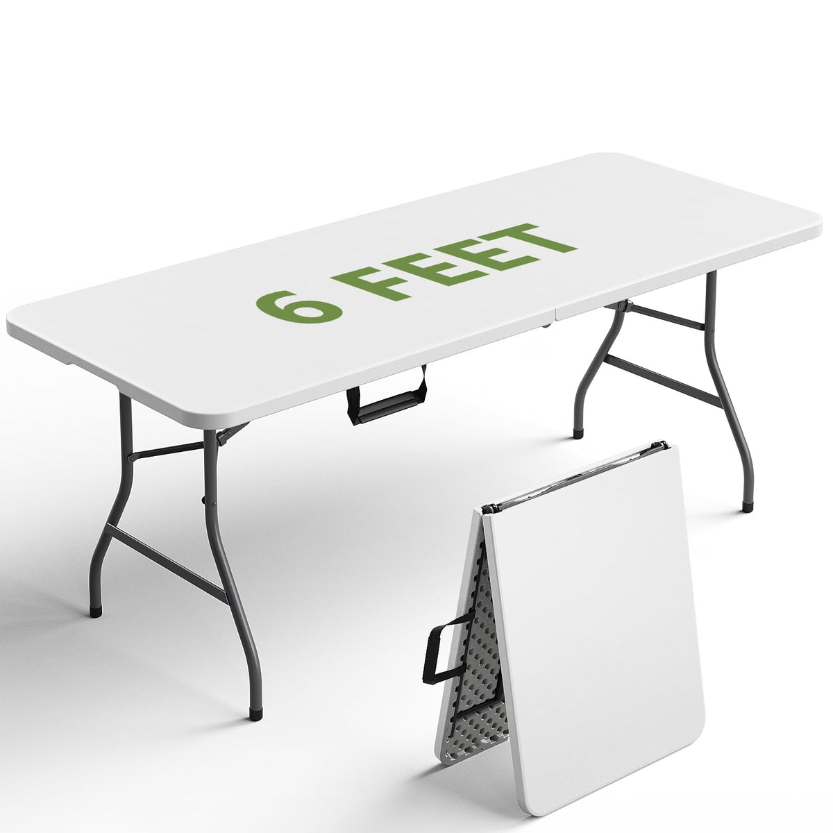 6FT White Folding Table with Steel Legs C6739