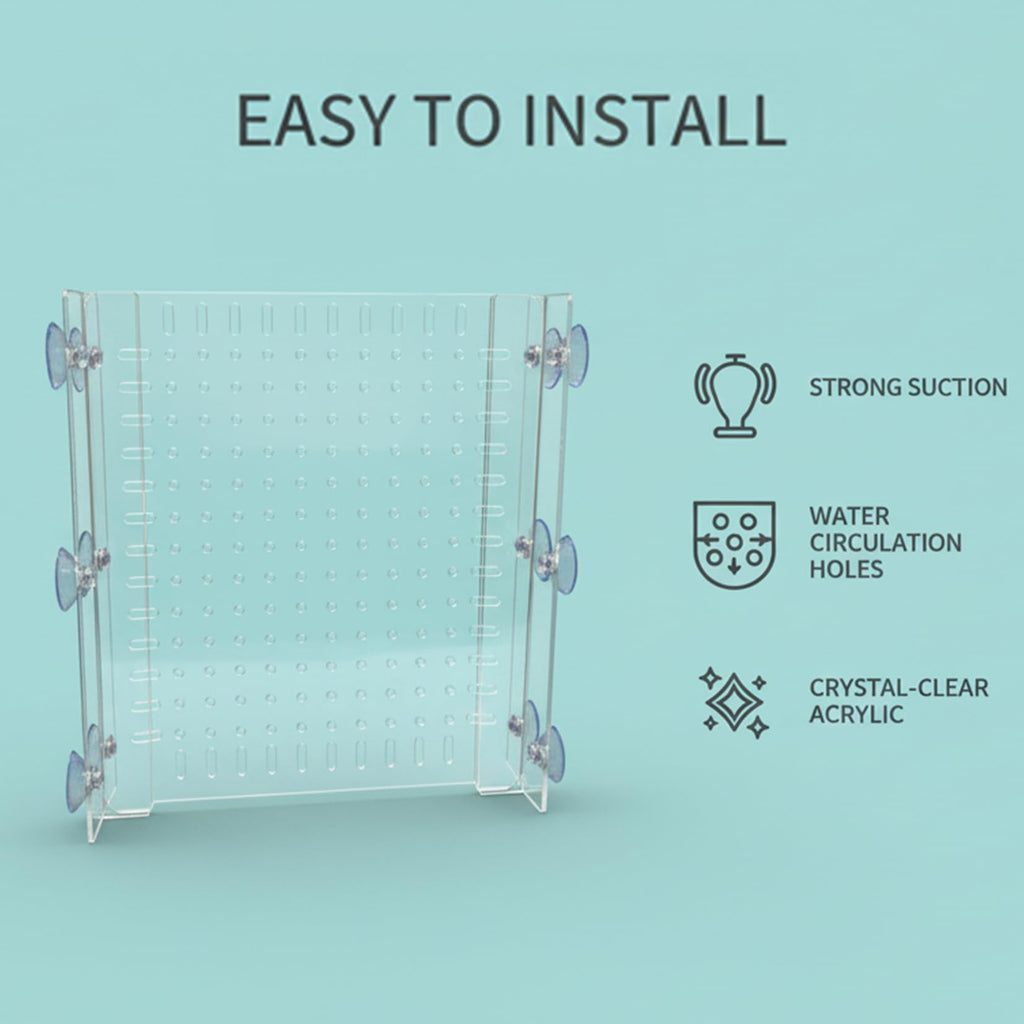 Acrylic Aquarium Divider with Suction Cups C356458