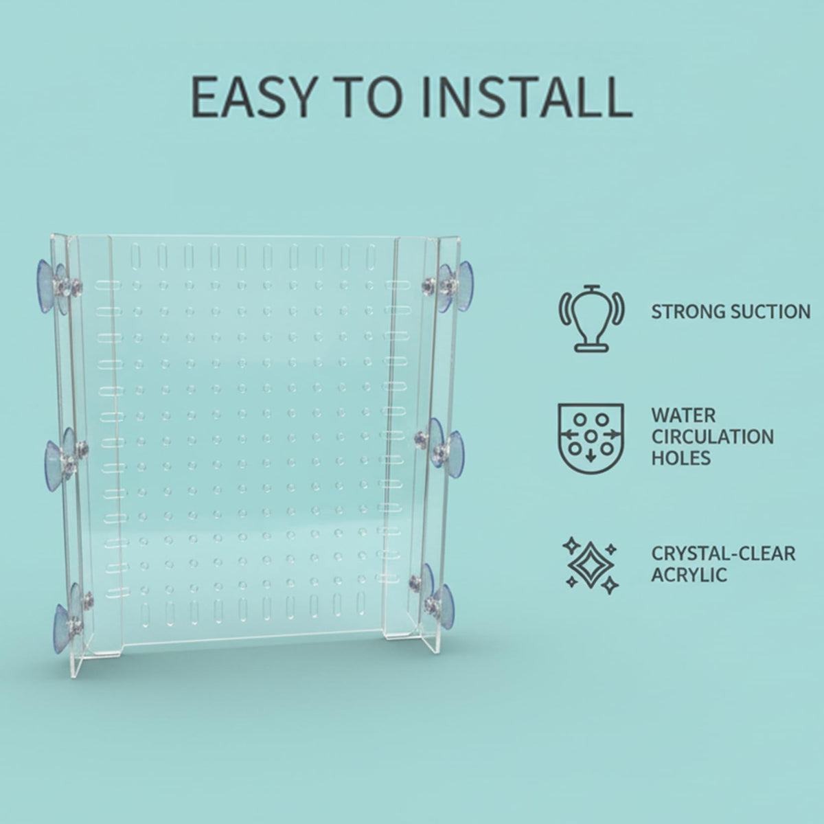 Acrylic Aquarium Divider with Suction Cups C356458
