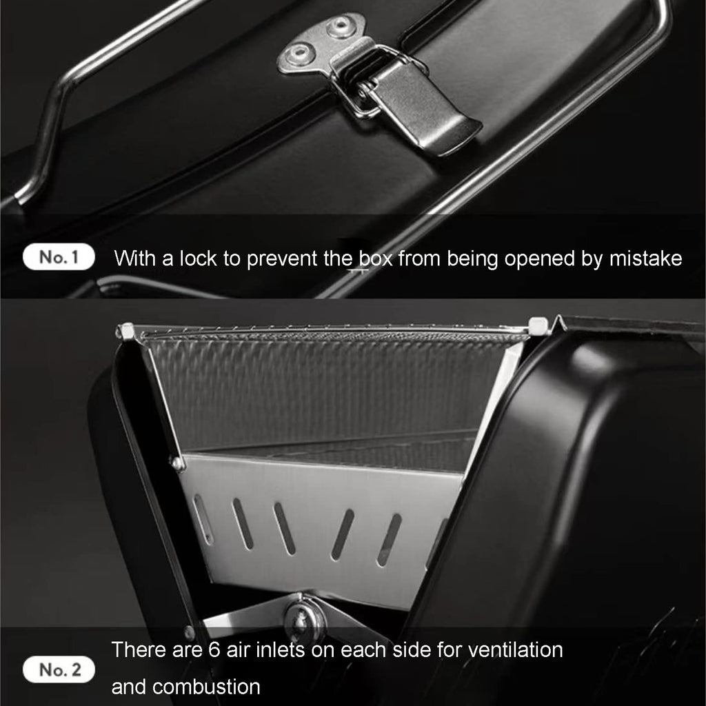 Foldable Portable Stainless Steel Charcoal BBQ Grill W99416