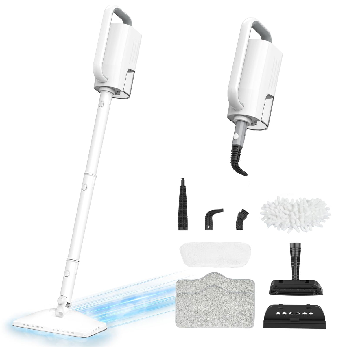 1200W Rotatable Steam Mop with 2 Modes, 400ML Tank, 23FT Cord P225014