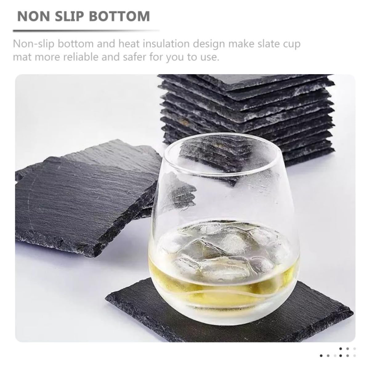 Natural Stone Coasters Set 12pcs F4188