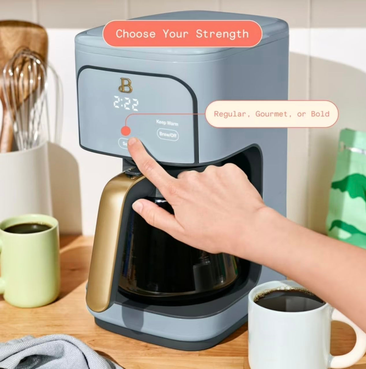 Cornflower Blue 12-Cup Programmable Coffee Maker B363