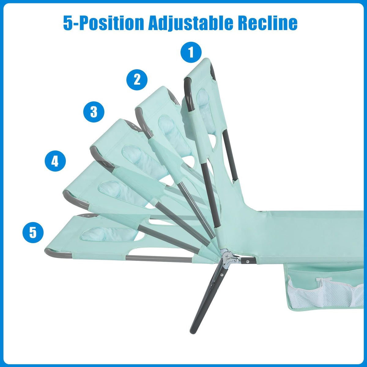 Portable Folding Beach Chair with Face Hole M930953