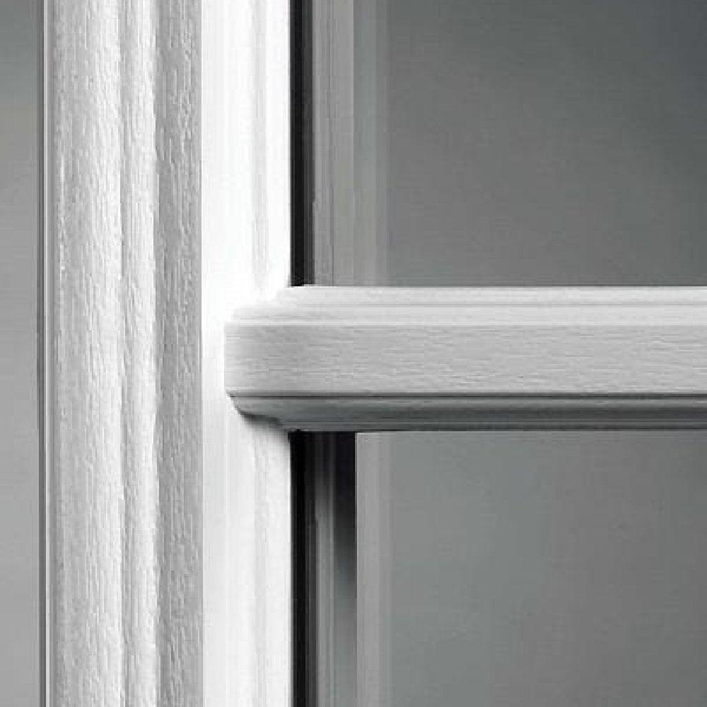 Primed Left Hand Outswing 9 Lite Prehung Front Door with Pet Door X3744