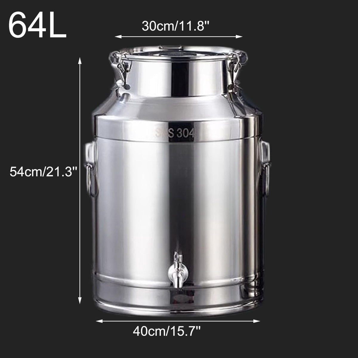 304 Stainless Steel Airtight Food Storage Container with Lid Faucet and Handles Z943654