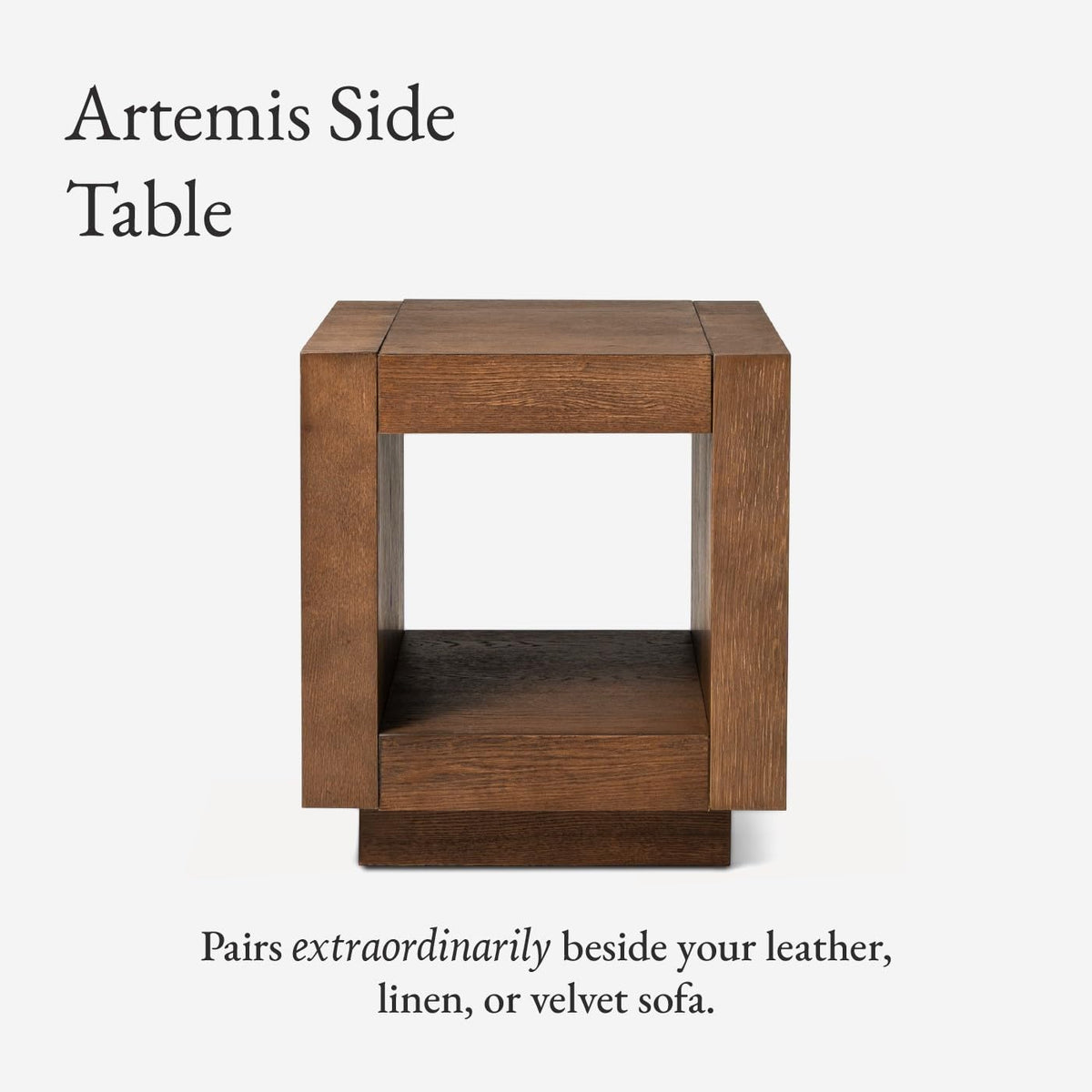Natural Square Side Table with Storage, Set of 2 L740476