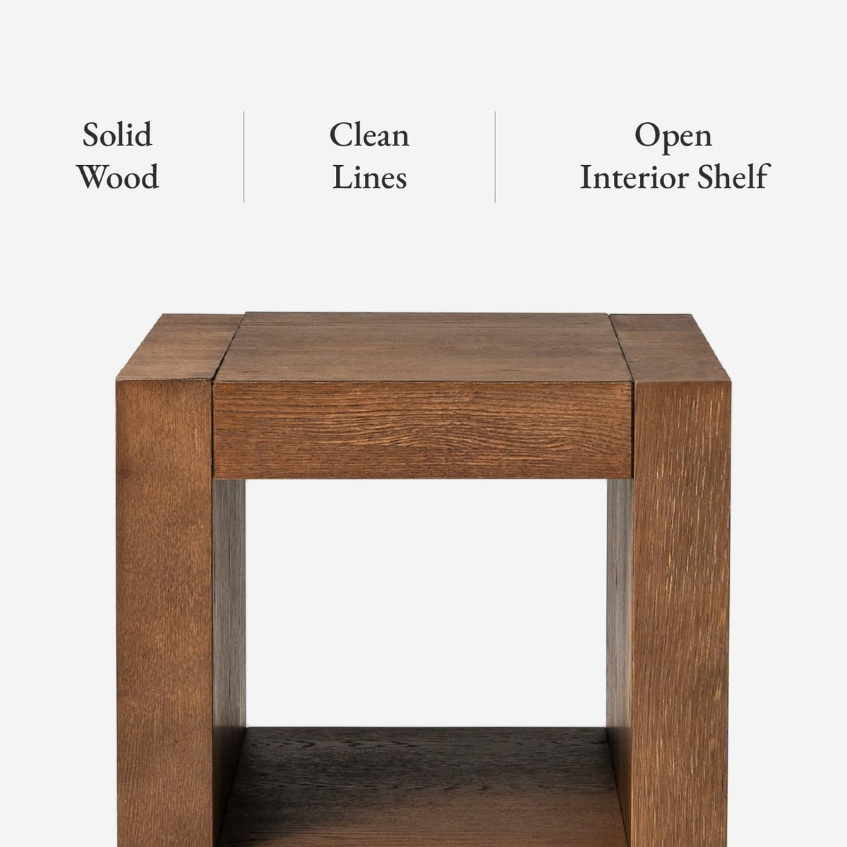 Natural Square Side Table with Storage, Set of 2 L740476