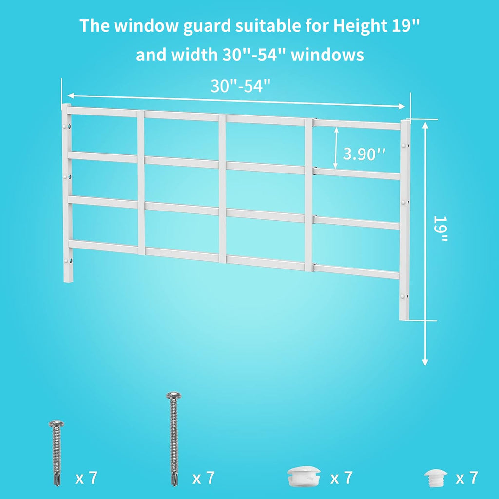 Adjustable White Window Safety Guard A93236