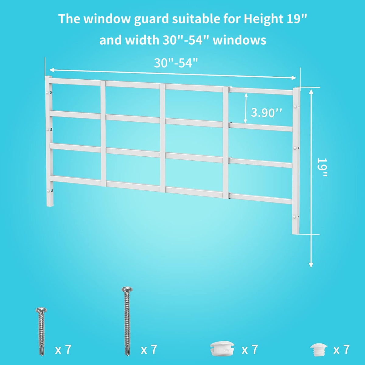 Adjustable White Window Safety Guard A93236