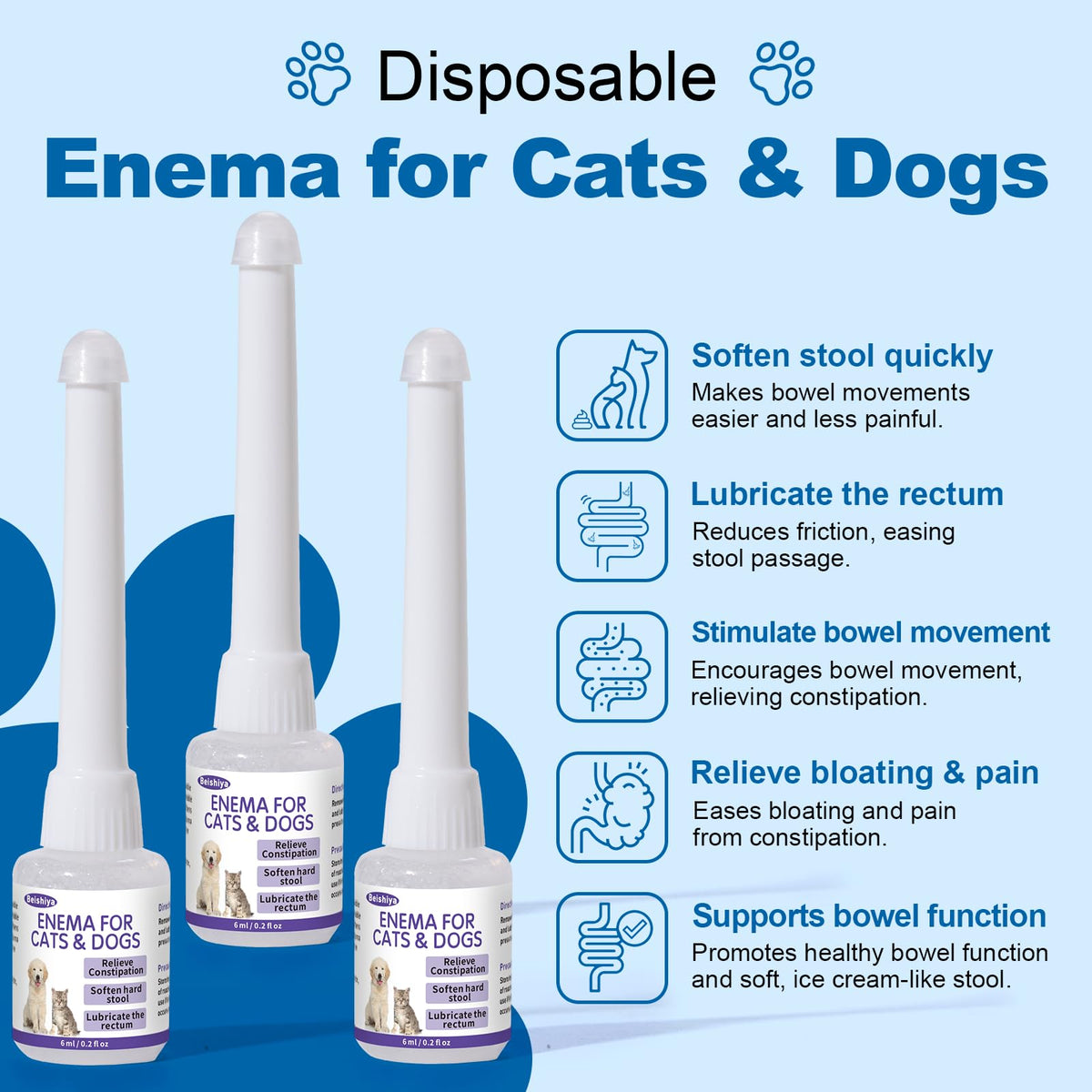 Disposable Enema for Cats & Dogs 6 mL Syringe 3 Pack F63225