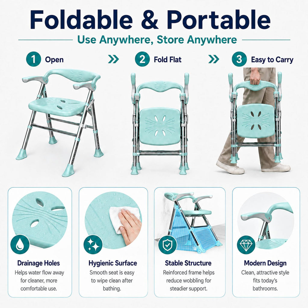 Heavy Duty Shower Chair with Arms and Back S1543