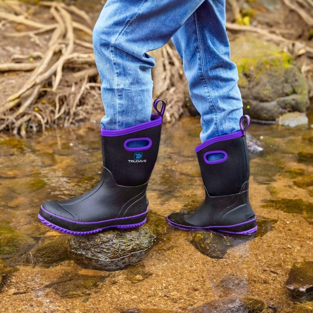 Mid Calf Waterproof Neoprene Insulated Rubber Boots H82543