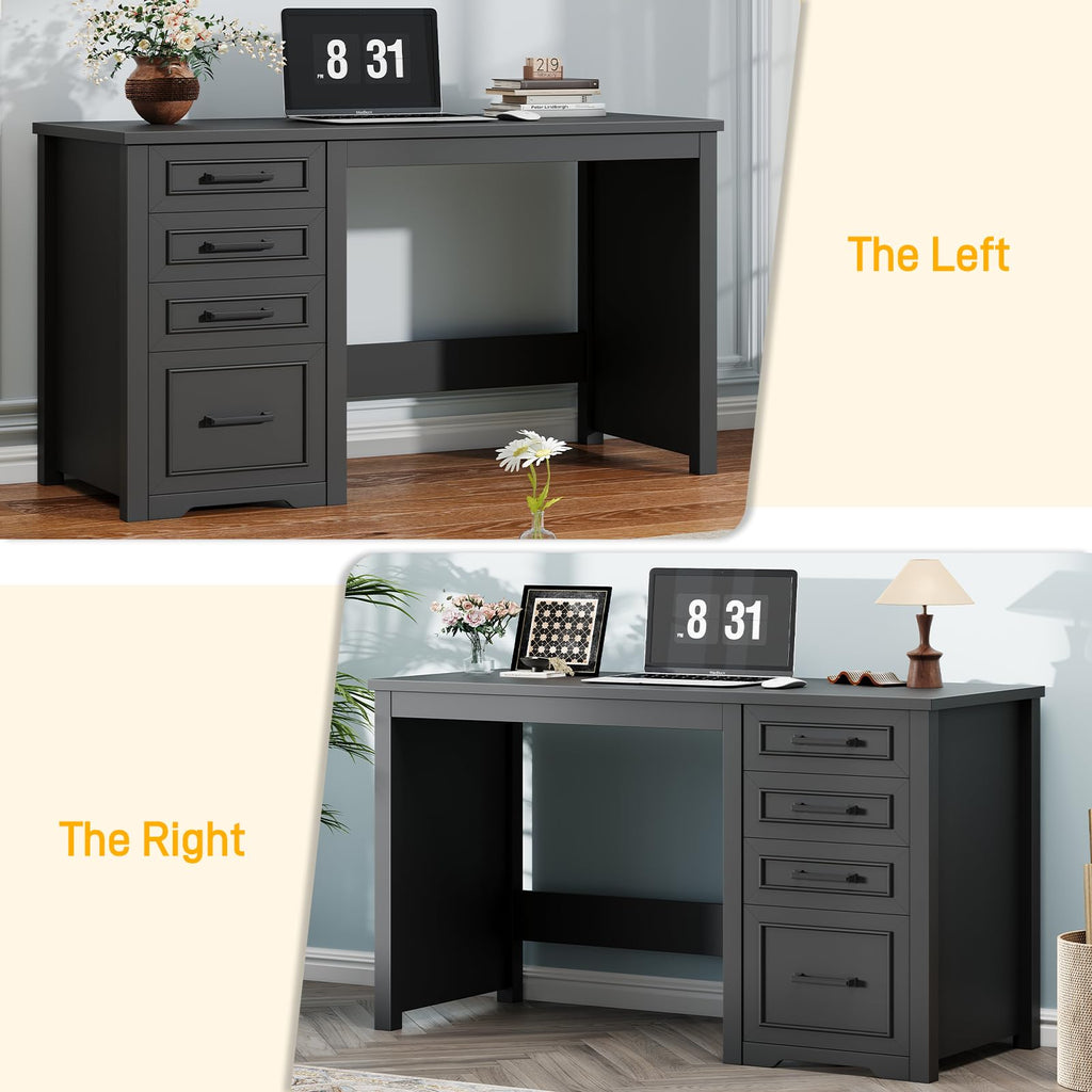 Black Executive Desk with File Drawer Q2763