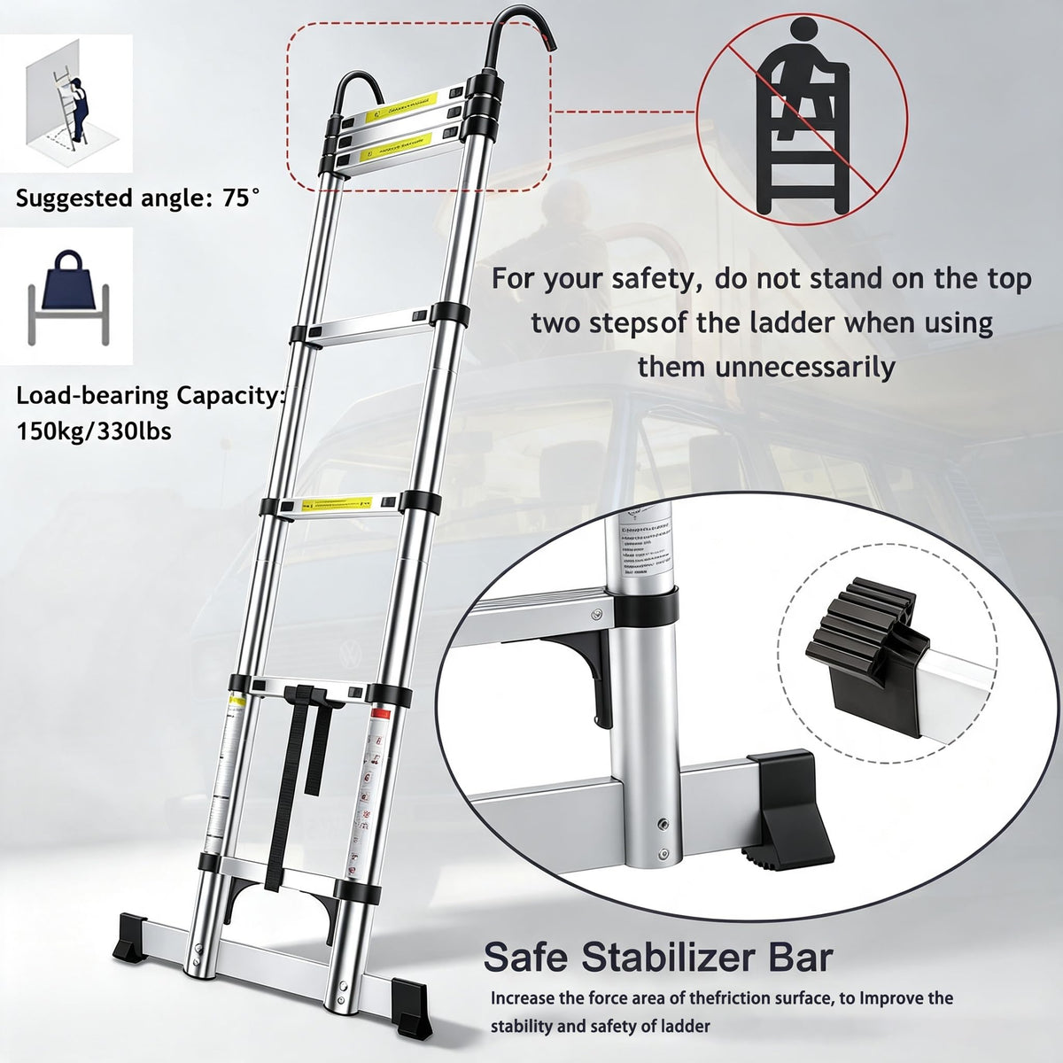 20.5FT Aluminum Telescoping Ladder V735