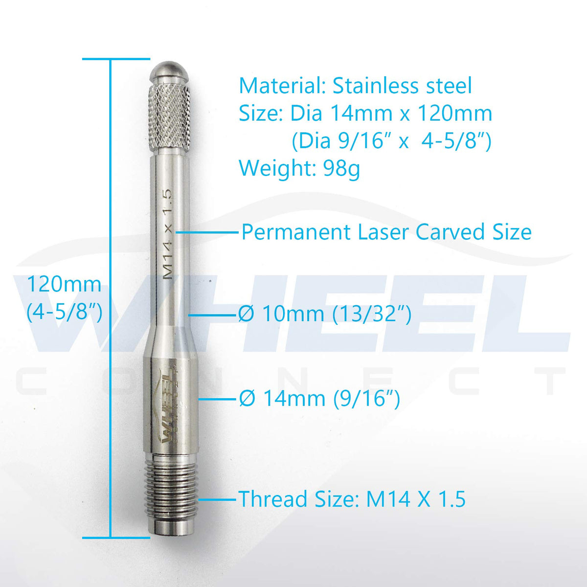 Stainless Steel Wheel Alignment Pin Set of 5 Sizes T8716