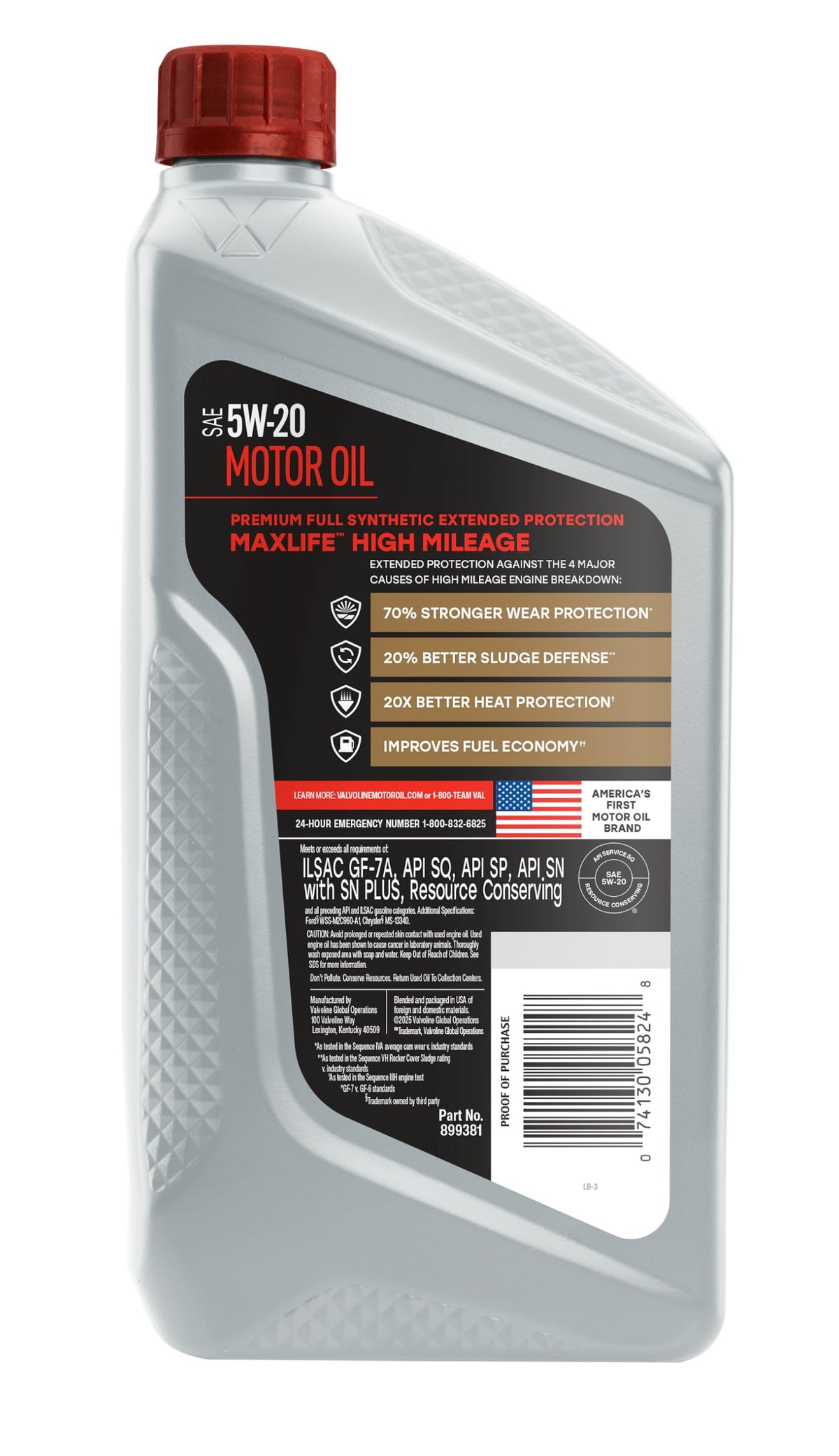 5W-20 Full Synthetic High Mileage Motor Oil 1 Quart L623