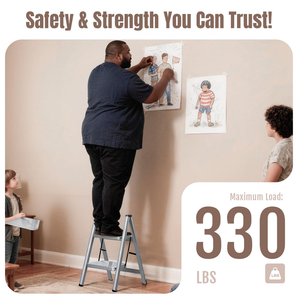 2 Step Steel Folding Step Stool J594991