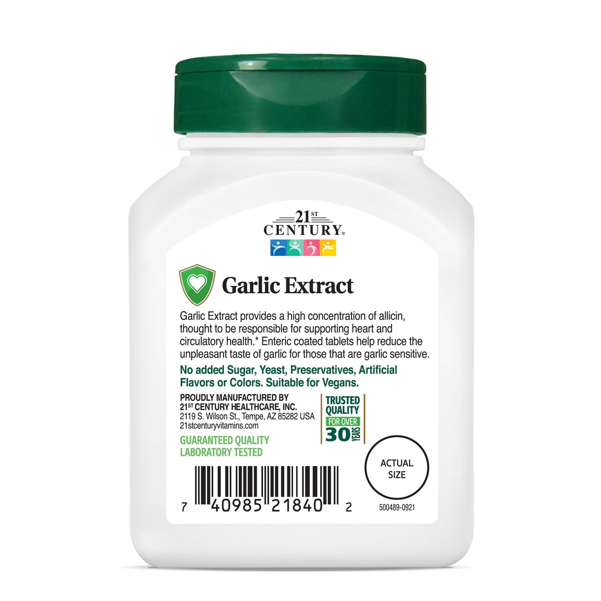 Garlic Extract Tablets, Enteric Coated, 60 Count W65137