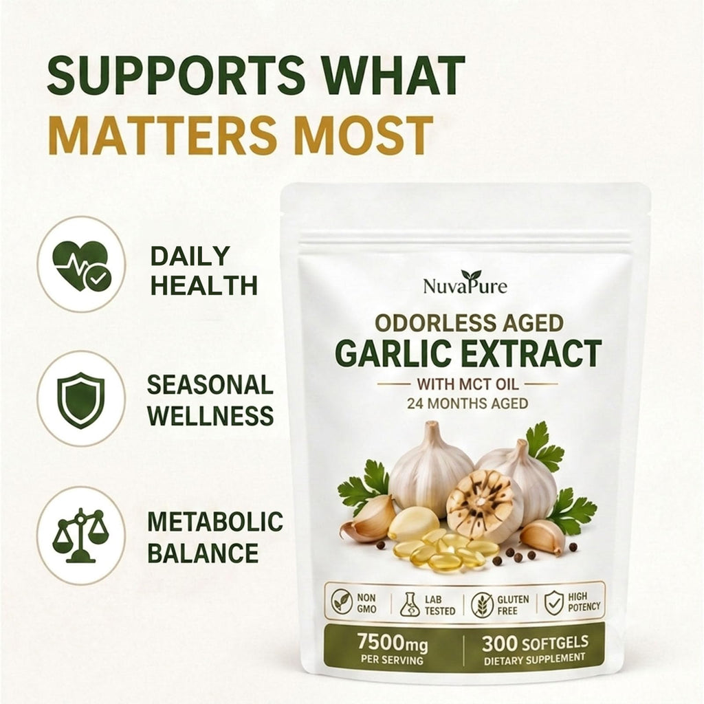 Odorless Aged Garlic Extract Supplement, 300 Softgels E6303