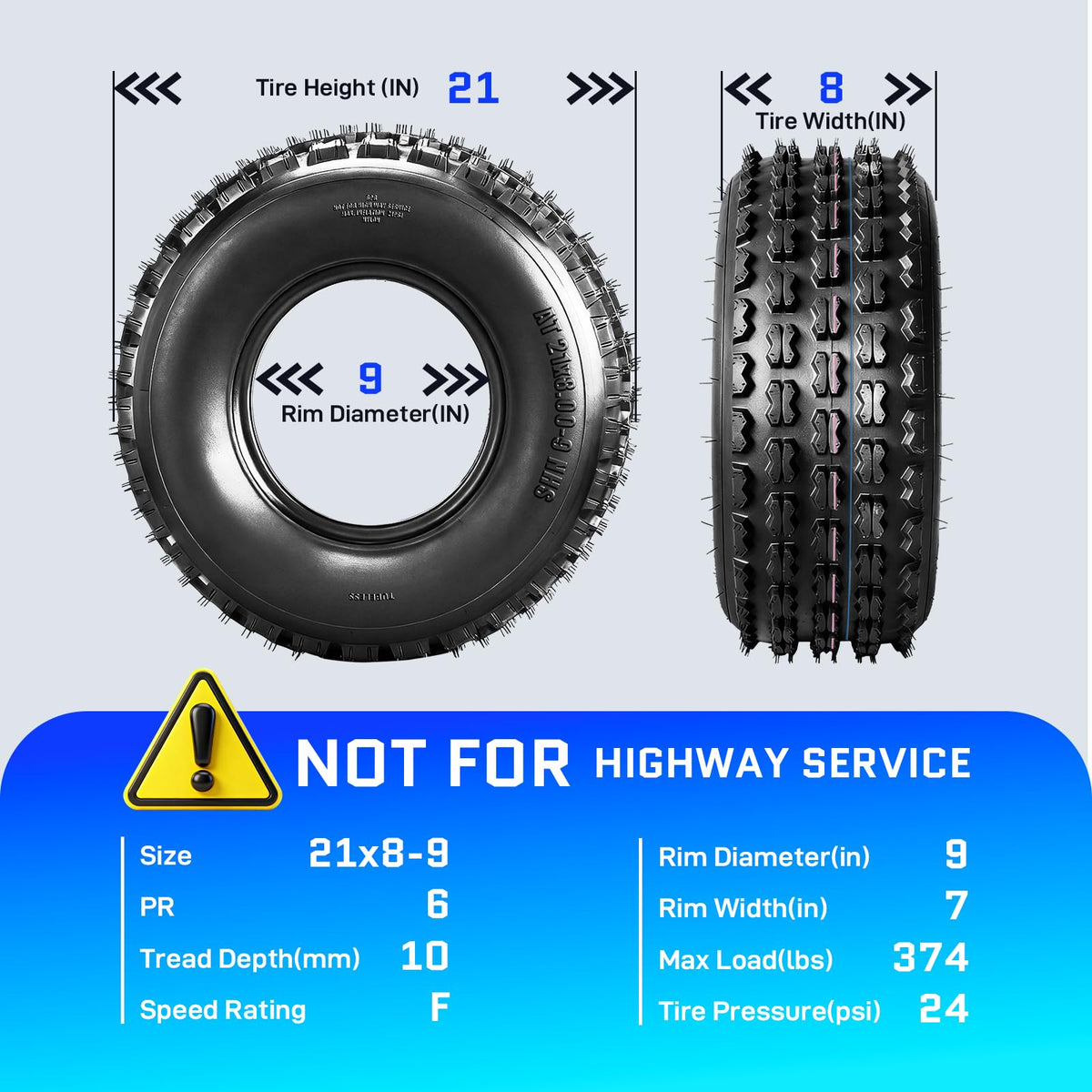 21x8-9 All-Terrain ATV/UTV Tires Set of 2 G94134
