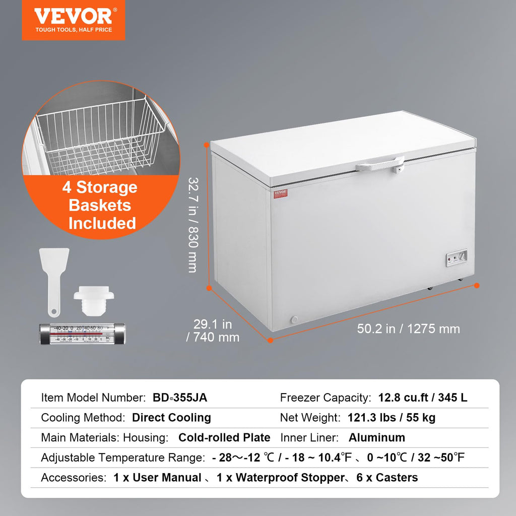 12.8 Cu.ft Chest Freezer with 4 Removable Baskets C139616