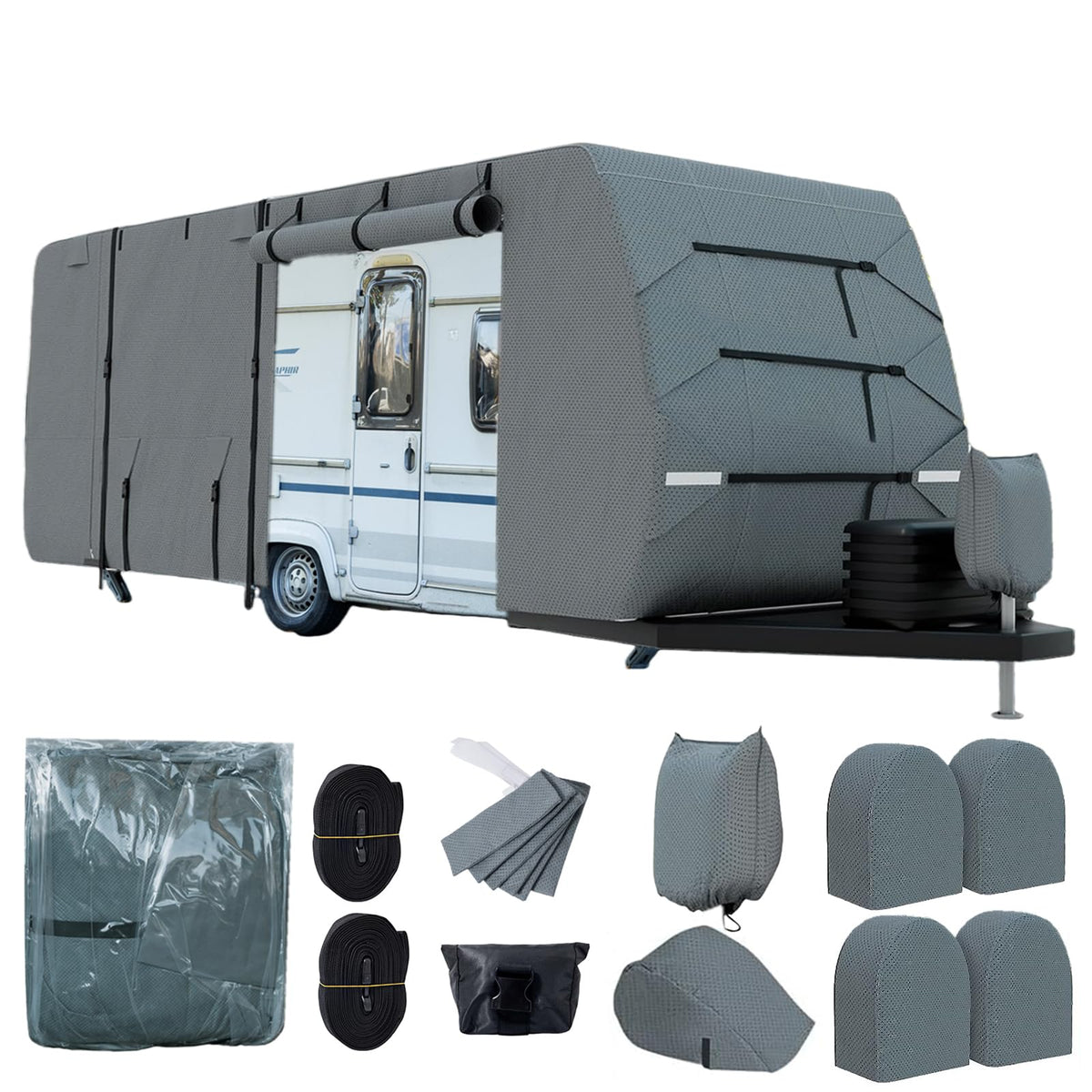 7 Layers Heavy Duty Travel Trailer RV Cover 16-18FT M998